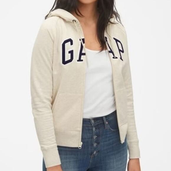 Gap Women's Classic Logo Full Zip Sweatshirt Hoodie Sweater Size S - Picture 1 of 6